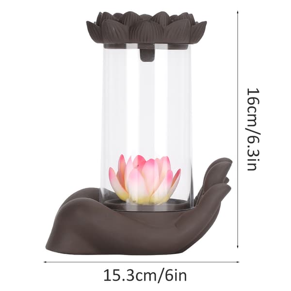 Buddha Lotus Form Tilbageflow Røgelse Brænder Kar Holder Hjem Kontor Dekoration Gaver