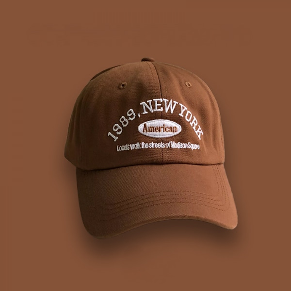 Brev broderad hatt justerbar basebollkeps Brown