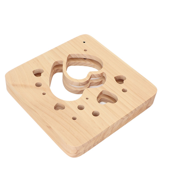 Trefarget 3D LED-lys Valentinsdag Hule Hjerteform Stil Furu Tre USB Strømforsyning Dekorativ Utskåret Nattlampe