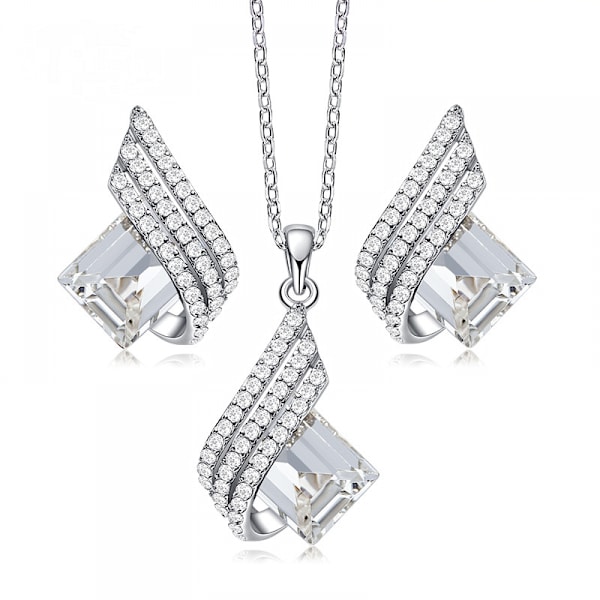 Romantisk Alla hjärtans dag present Ädelsten Halsband Stud Örhänge