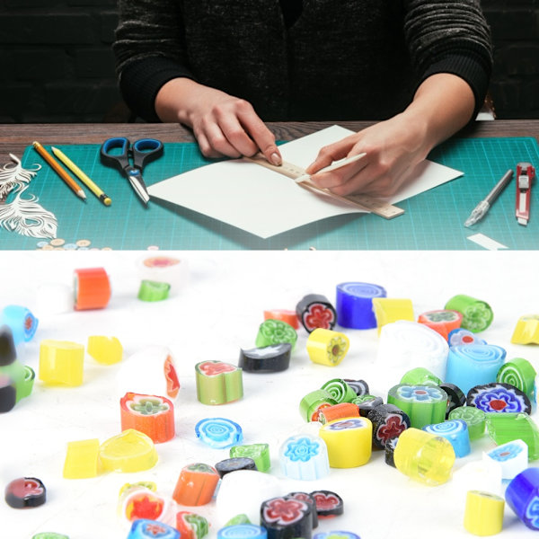 Färgade smältlim konstnärskonfetti glasögon färgad glasyr DIY dekoration material (slumpmässig färg)