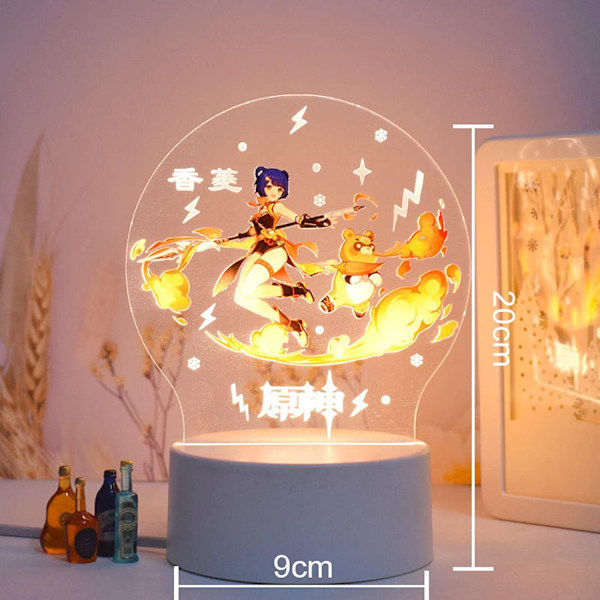 Genshin Impact Barbara 3D LED Akryl Natlampe 7 Farver USB Anime Lampe