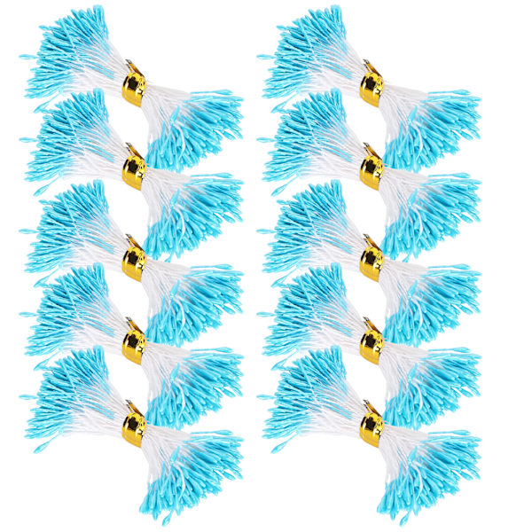 900 st pärlstamens blå dubbeländad blomma kärna gips konstgjord bukett gör tillbehör (1 mm (#17))