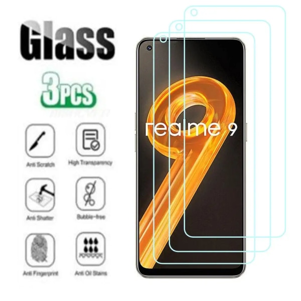 9H Original Protection Härdat Glas För Realme 9 4G 6.4\" Realme9 RMX3521 Skärmskydd Skyddande Film