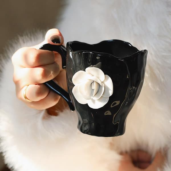 Keramiske Søde Kaffekopper, Håndlavede Blomsterte Krus, Gaver til Mælke Kaffe Te Elskere