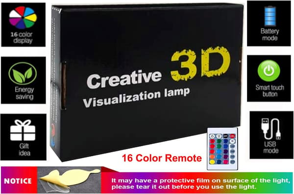 Ayatul Kursi 3D LED Kreativ Visualiseringslampe LED Nattlys