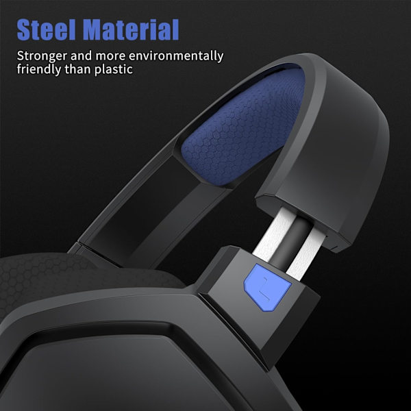 G06 Dubbla trådlösa spelheadset med mikrofon för PS5, PS4, PC, mobil, Switch: 2,4 GHz trådlös + Bluetooth - 100 timmars batteri - 50 mm drivrutiner - Blå Blue
