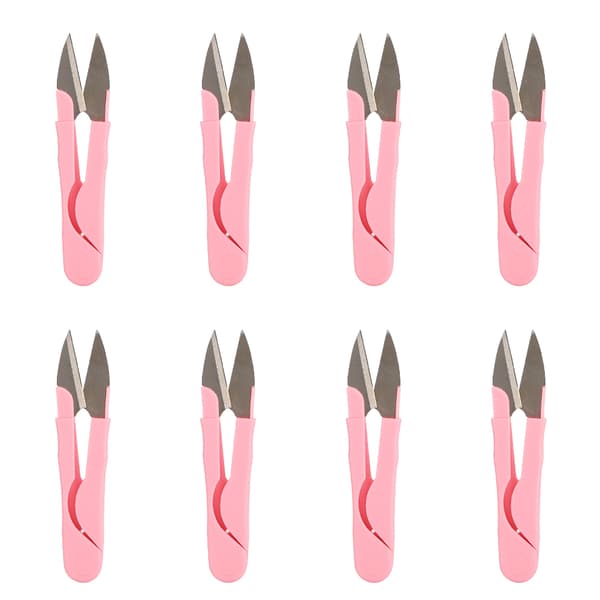 24 st sytrådsaxar transparenta lock DIY sömnadssaxar garn trådsaxar rosa