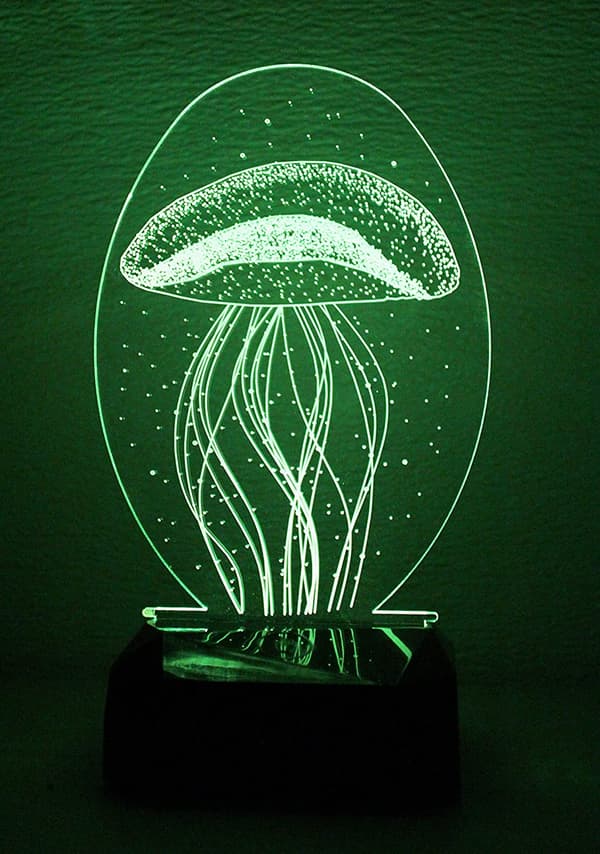 3D Natlampe 9'' Lampe Touch-Switch LED 7 Farver Dekor/Indo