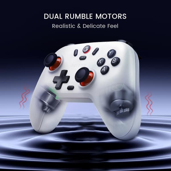 Nova Lite 2.4g trådløs controller til Windows PC, iPhone, Android, Switch & Steam Deck, Bluetooth Controller Gamepad med Hall Effect Trigger, Turbo, Nova Lite(White)