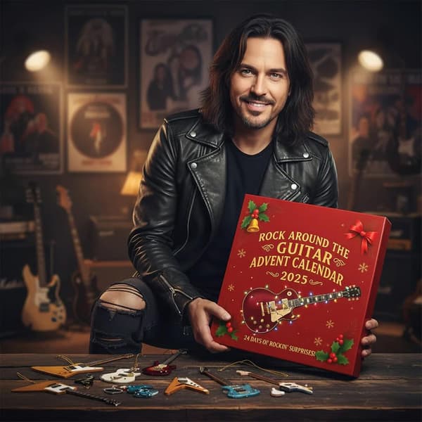 Rockgitar Julekalender 2025 - 24-dagers Nedtelling til Jul med 24 Mini Gitar Tilbehør, Daglig Overraskelse Julepynt - En gave