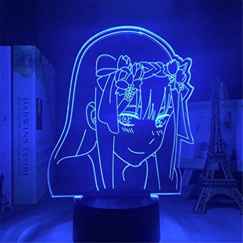 Anime 3D Lys Zero Two Lampe Figur LED Nattlys Barn Gir