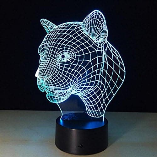 Cheetah Leopard 3D Lys Deco LED Bordlampe USB Opladning Senge
