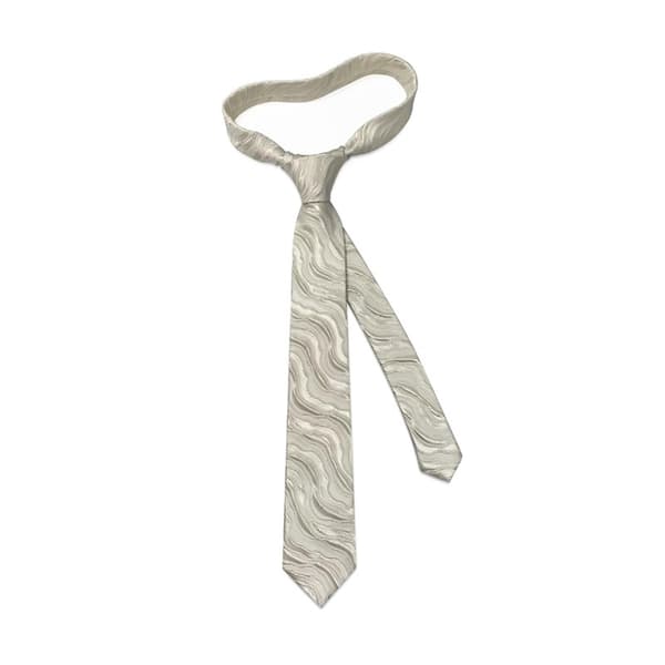 Klassisk Jacquard-slips for menn, 2,76\" × 57\", Elegant mønstret polyester-slips, Formelt halsplagg for forretninger, bryllup, fest og daglig bruk A-white