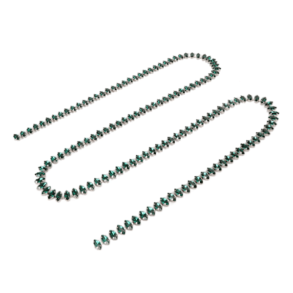 Rhinestone Claw Chain 1 Yard Lång Glittrande Elegant Multi Purpose Rhinestone Strip för Smycken Kläder DIY Grön