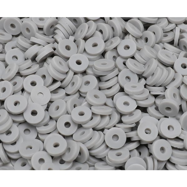 2000+ st blekgrå lerpärlor i bulk, polymerlerpärlor för armband, heishi-pärlor för armband, platta pärlor (6 mm). Pale Gray