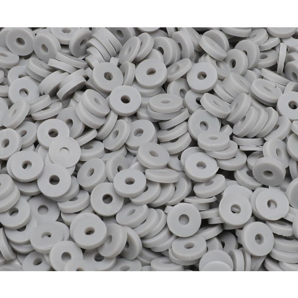 2000+ stk. lysegrå lerperler i løs vægt, polymer lerperler til fremstilling af armbånd, heishi-perler til armbånd, flade perler (6 mm). Pale Gray