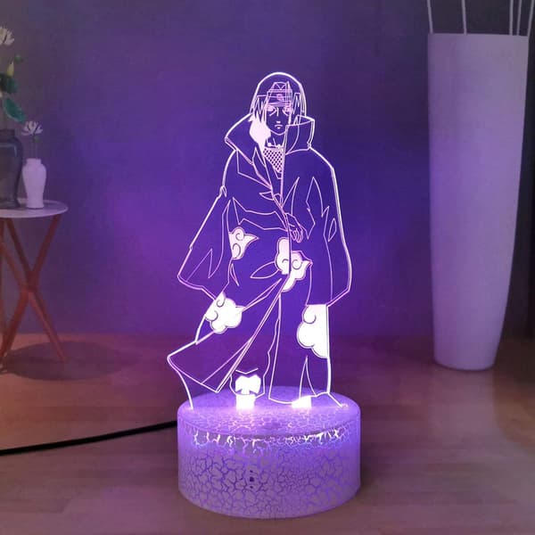 Naruto Kakashi Uchiha Sasuke 3D Illusion Nattlampa Liten