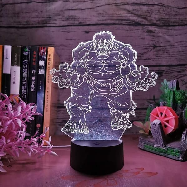 Hulk 3D nattlampa Marvel superhjälte minifigurer svart