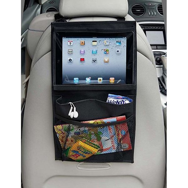 Bilbaksäte Organisatör Multi Pocket Förvaring Surfplatta iPad Hållare Passagerarhuvud