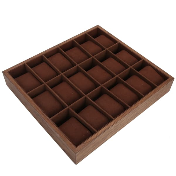 Urkasse i træ med 18 rum Multiposition Display Collection Case med blød pude
