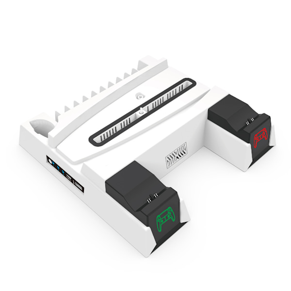 PS5-stativ med sugekølingsventilator og dobbelt controller-opladningsstation til Playstation 5 PS5-konsol, sugekølerventilator med opladningsdockstation a