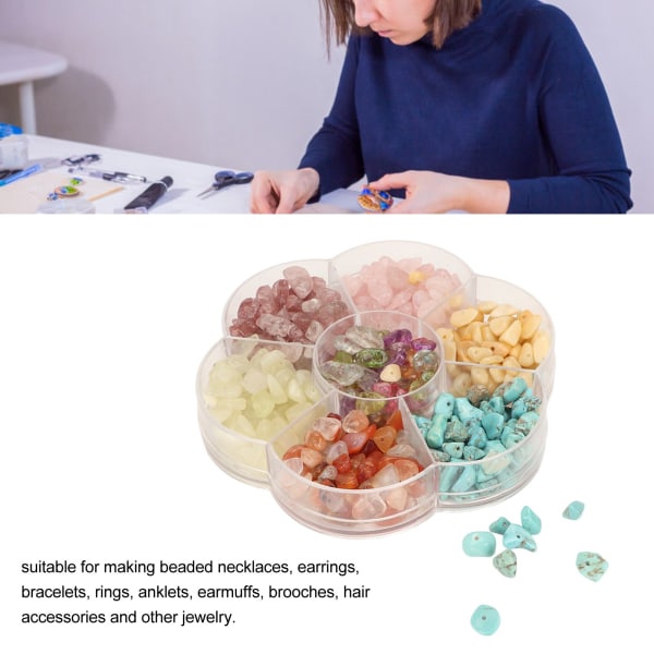 Helbredende krystaller 7 farver uregelmæssig formet æske pakket multi-purpose krystalperler til smykkefremstilling DIY