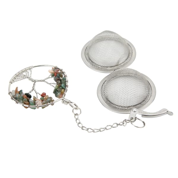 Teinfuser 304 Rustfrit Stål Livets Træ Te Si, Teinfuser Krystal Te Si Indian Agat