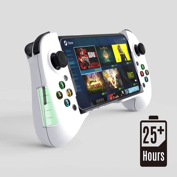 Mobil spillkontroller for Android med 4 tilordningsknapper, trådløs Bluetooth-spillkontroller designet for PS Remote Play, Xbox Game Pass Ultimate, Steam Link White