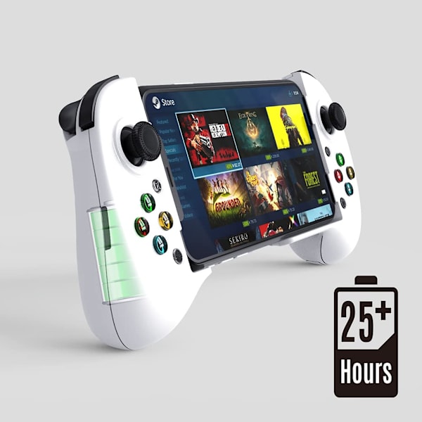Mobilspilcontroller til Android med 4 mapping-knapper, trådløs Bluetooth-gamepad designet til PS Remote Play, Xbox Game Pass Ultimate, Steam Link White