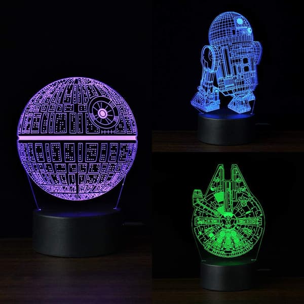 3D Illusjon LED Nattlys, 16 Farger Gradvis Endring Berøring