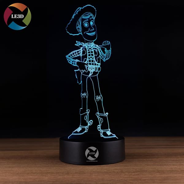 3D Optisk Illusions Natlampe - 7 LED Farveskiftende Lampe
