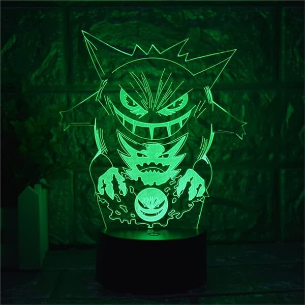 Tegneserie Elf Gengar Nattlys 3D Illusjon LED-lys Barn