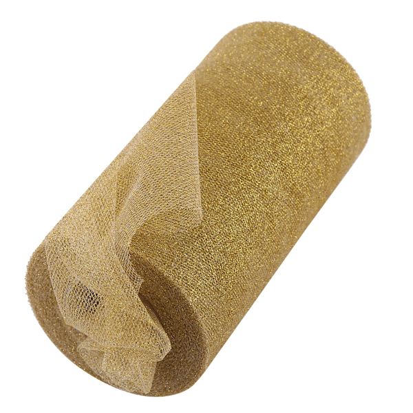Glitter Tulle Rulle Spole Stof Festartikler Bryllupsdekoration (Guld)