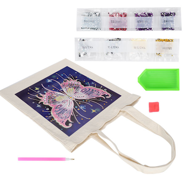 Diamantmaleri Taske Kit Lærredstaske Resin Rhinestones Håndlavet Genanvendelig Kunst Håndtaske(BB012 )