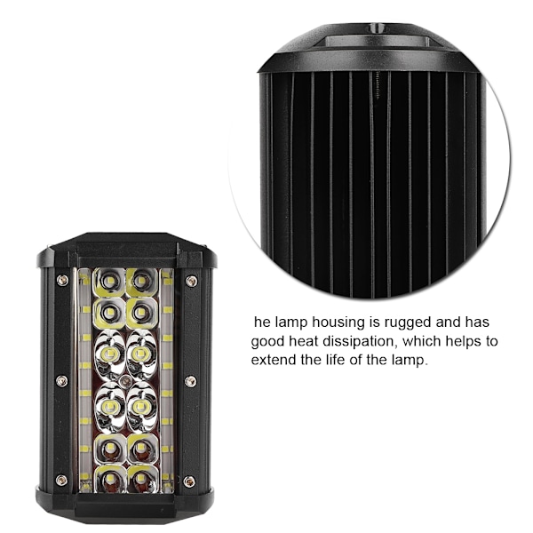 280W 4-Rad 5-tommers Bil LED Konveks Linse Arbeidslys Bar Auto Kjørelys Svart