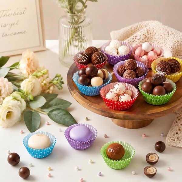 600 Mini Muffinsforme, Olietætte Papirbageforme til Fødselsdagsfest Dessert & Slikdekoration