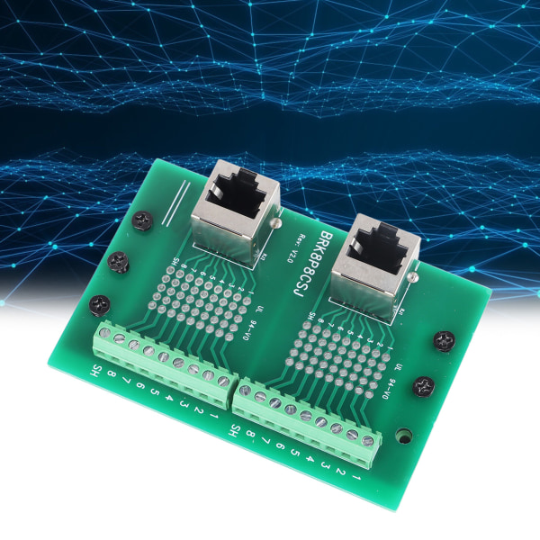 Ethernet-kontakt Breakout Board Rask overføring DIN-skinnemontert RJ45 M2 terminalblokk