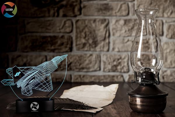3D Optisk Illusions Natlampe - 7 LED Farveskiftende Lampe