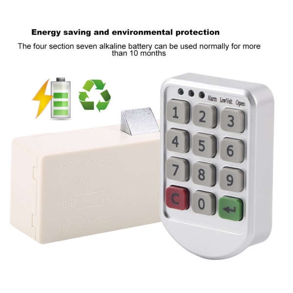 ABS Plastpanel Digital Elektronisk Intelligent Kodetastatur Nummer Kabinet Dør Kode Lås