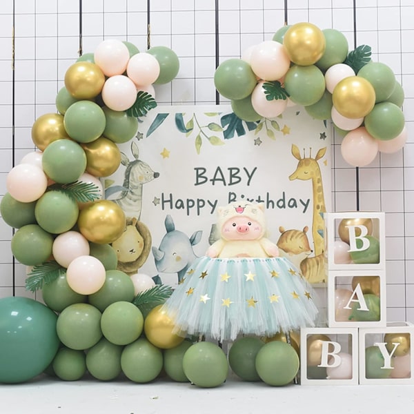 129 st salviagrön ballonger latexballonger olika storlekar 18 12 10 5 tum olivgrön festballong kit för födelsedagsfest examen babyshower bröllop Sage Green