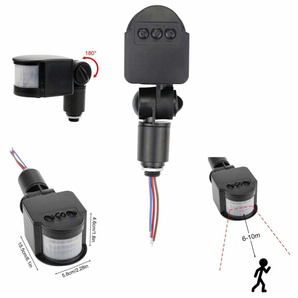4 st utomhus PIR DC 12V automatisk infraröd PIR rörelsesensor