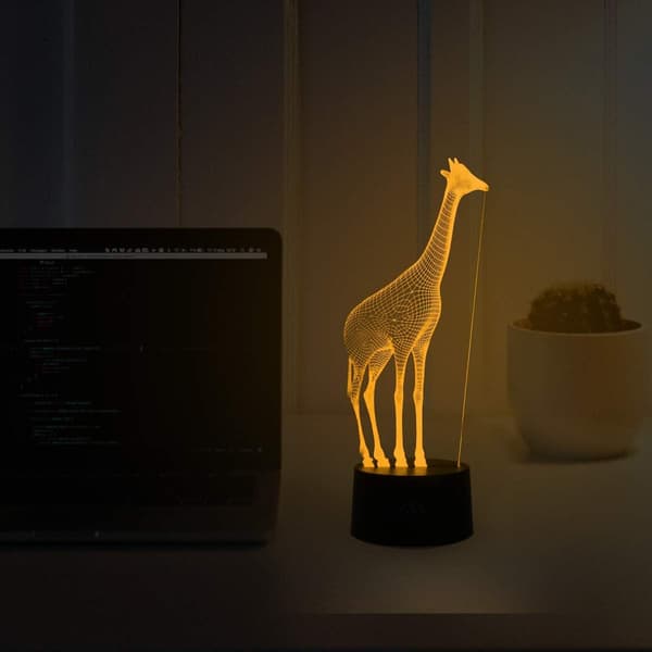 Giraffe 3D Natlampe 7 Farve LED Touch Bord Skrivebordslamper En