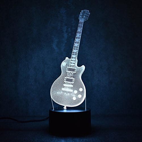 3D Musik Elektrisk Basguitar Natlampe USB Touch Swi