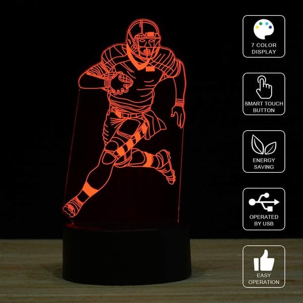 3D Illusjon LED Nattlys, 7 Farger Gradvis Endrende Berøring