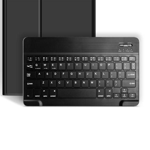 Tablet Tastatur Magnetiske Genvejstaster Kickstand Blyantholder Præcis Etui Trådløst Tastatur til IOS Tablet 10.2in Sort Etui og Sort Tastatur