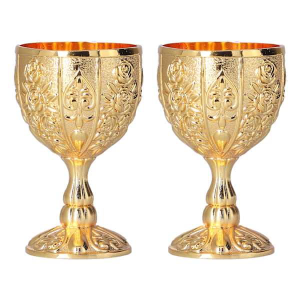 2 stk. 30 ml gobleter europæiske høj kvalitet gyldne retro ornamenter til rejsedekoration hjemmekollektion