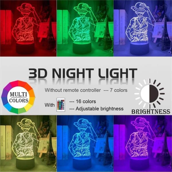 One Piece Luffy 3D Illusion Nattlampa Smart Touch, RG