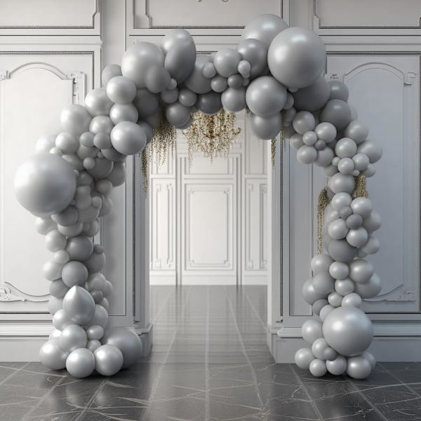 130 stk. Pastelgrå balloner i forskellige størrelser 18\" 12\" 10\" 5\" Ballonbue guirlande sæt perfekt til fødselsdagsfest, dimission, babyshower, bryllup, dekoration Pastel Gray