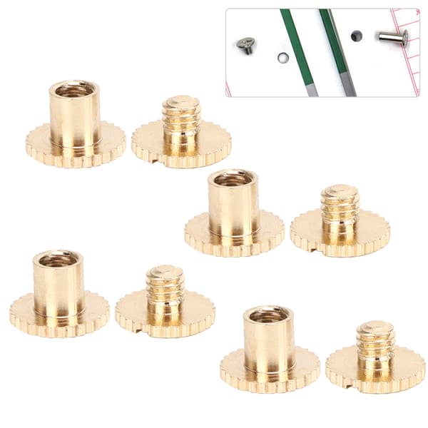 10 stk. fladehovednitter Stud Knurled Messing Fasteners til bælter Rygsække Møbler Guld